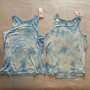 Justice, Size 8 and 10, Kids SET, Tie Dye, Blue Sparkle Tank Tops
